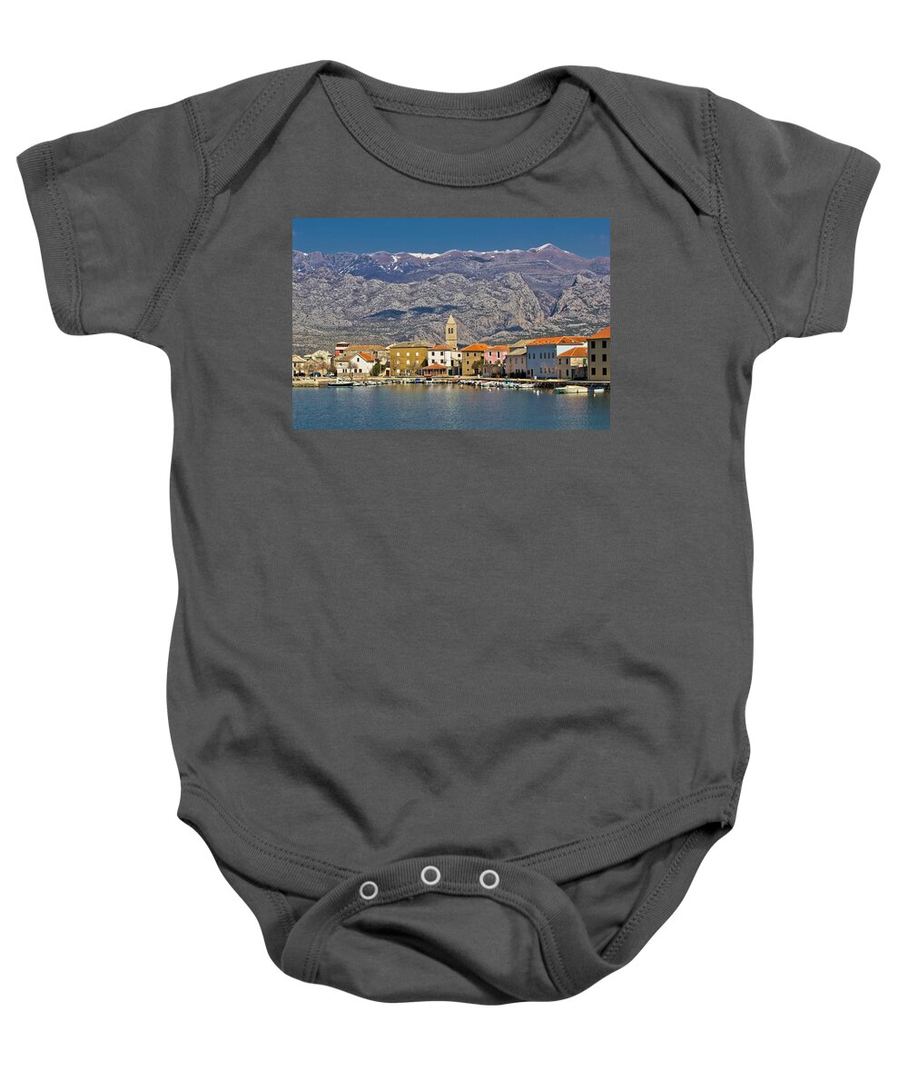Croatia Baby Onesie featuring the photograph Town of Vinjerac waterfrot view by Brch Photography