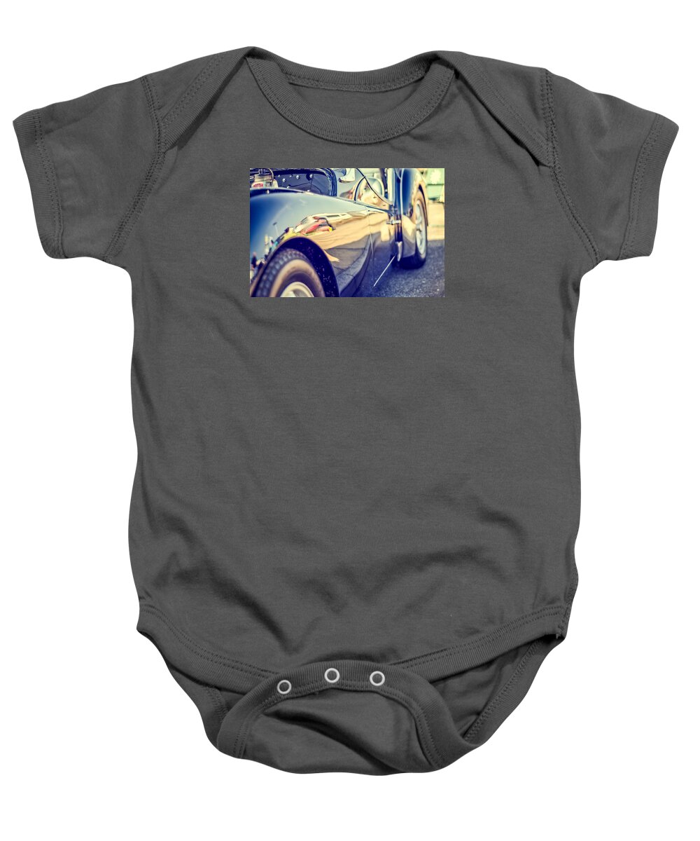 Road Baby Onesie featuring the photograph Triumph TR3 by Spikey Mouse Photography