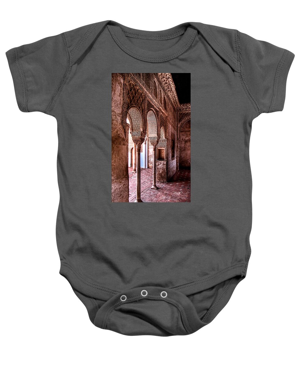 Alhambra Columns Baby Onesie featuring the photograph Two Columns by Weston Westmoreland