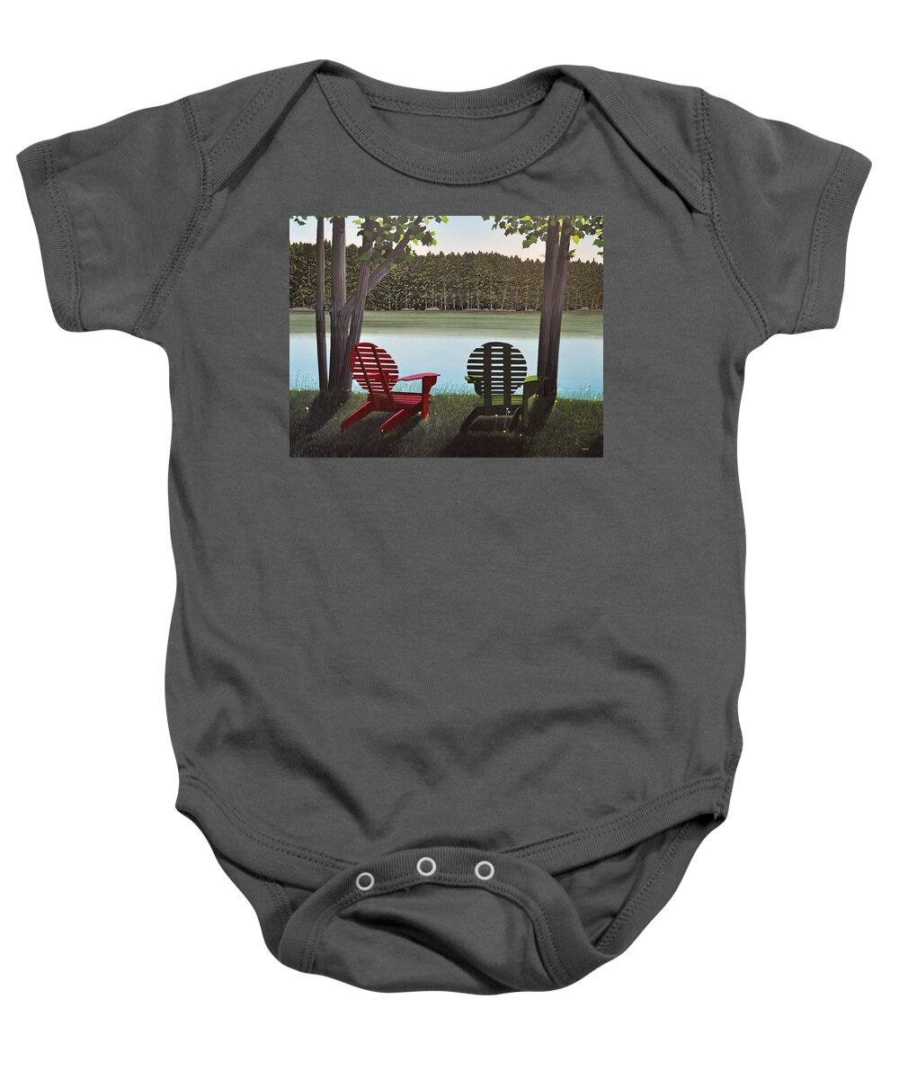 Landscapes Baby Onesie featuring the painting Under Muskoka Trees by Kenneth M Kirsch