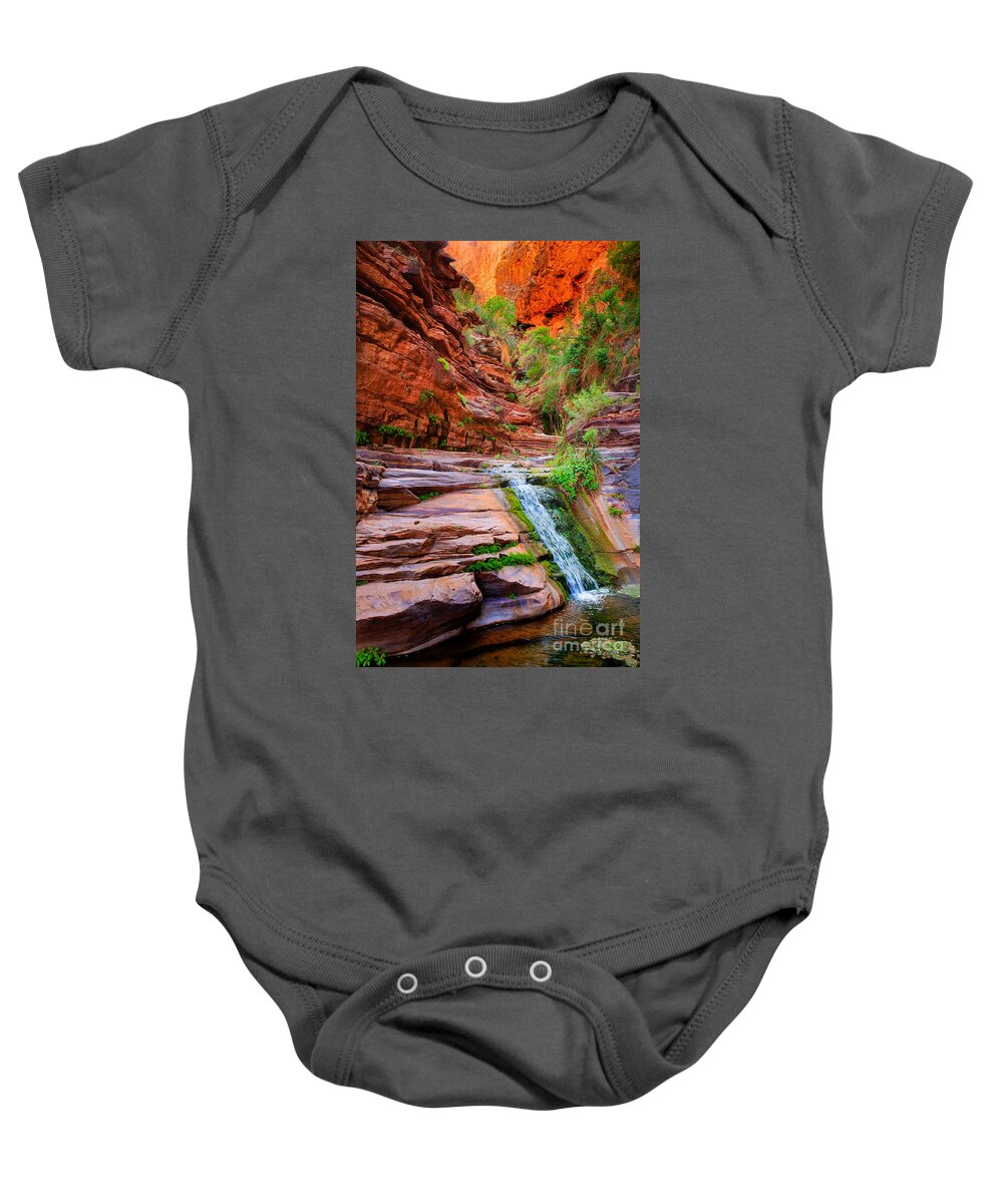 America Baby Onesie featuring the photograph Upper Elves Chasm Cascade by Inge Johnsson