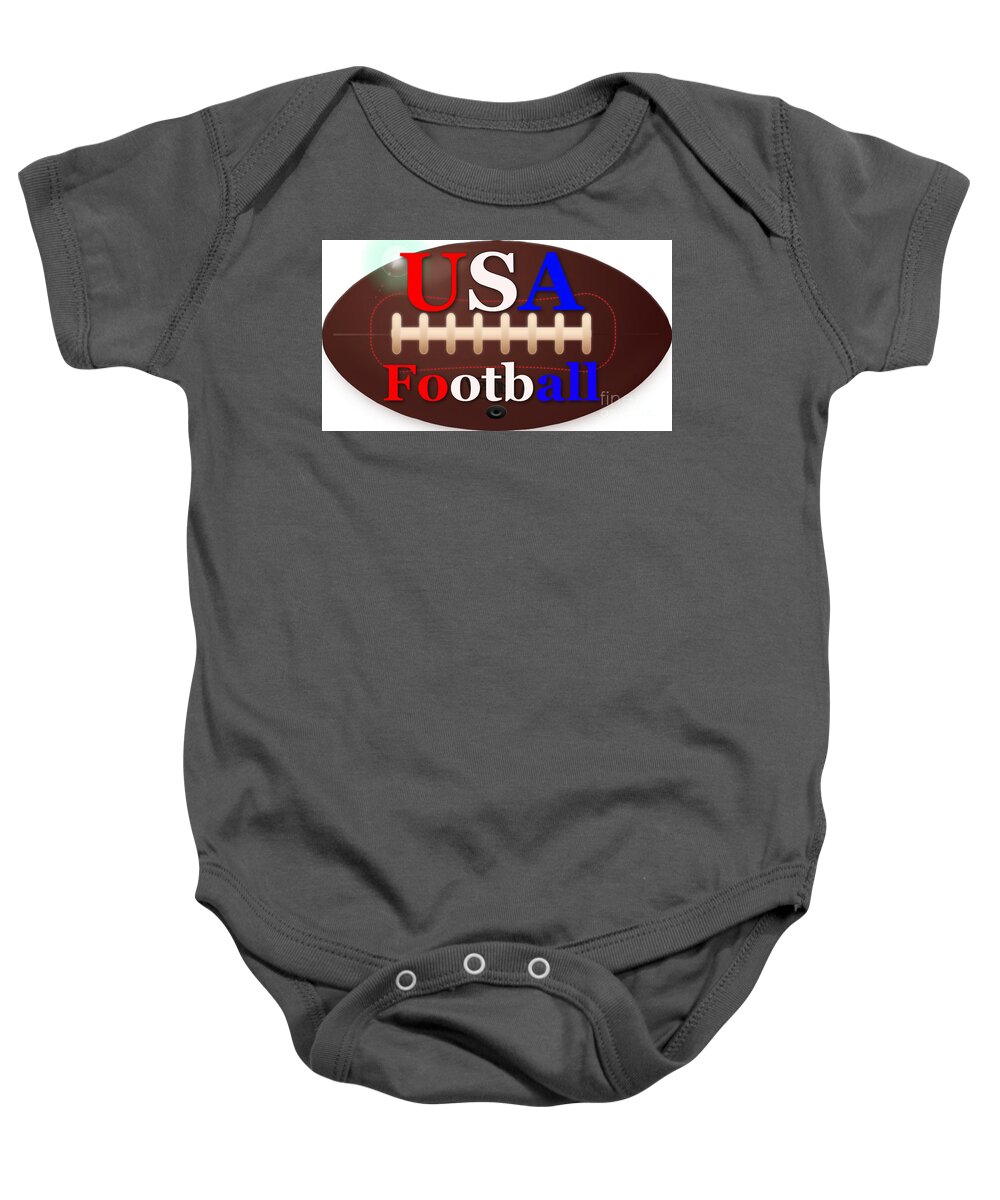 Usa Baby Onesie featuring the digital art USA football vintage by Vintage Collectables