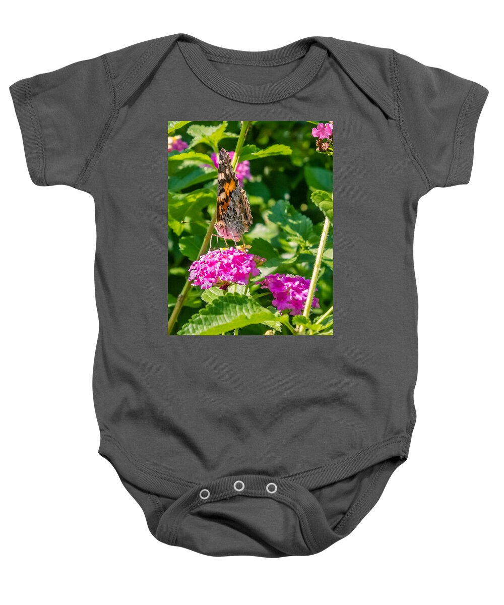 American Baby Onesie featuring the photograph Vanessa cardui On Lantana Camara by Rob Sellers