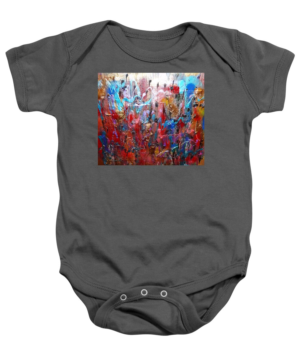 Abstract Baby Onesie featuring the painting walk In Love by Yael VanGruber