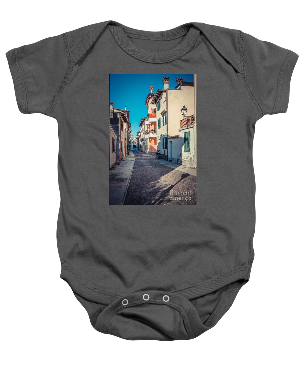 Friaul-julisch Venetien Baby Onesie featuring the photograph walking through Grado - through the past by Hannes Cmarits