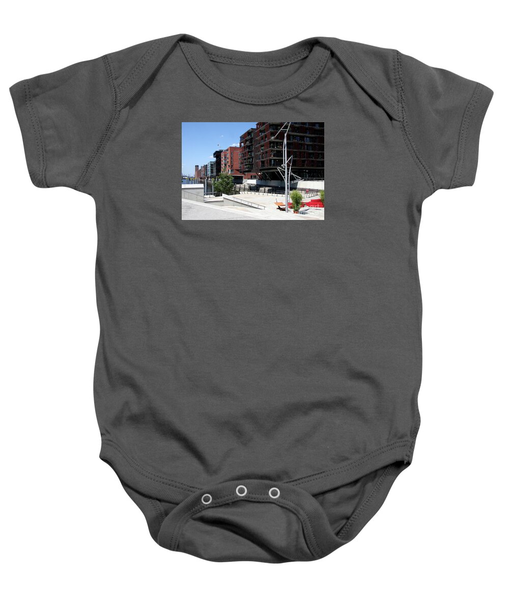 Warehouse District Baby Onesie featuring the photograph Warehouse District Hamburg by Christiane Schulze Art And Photography