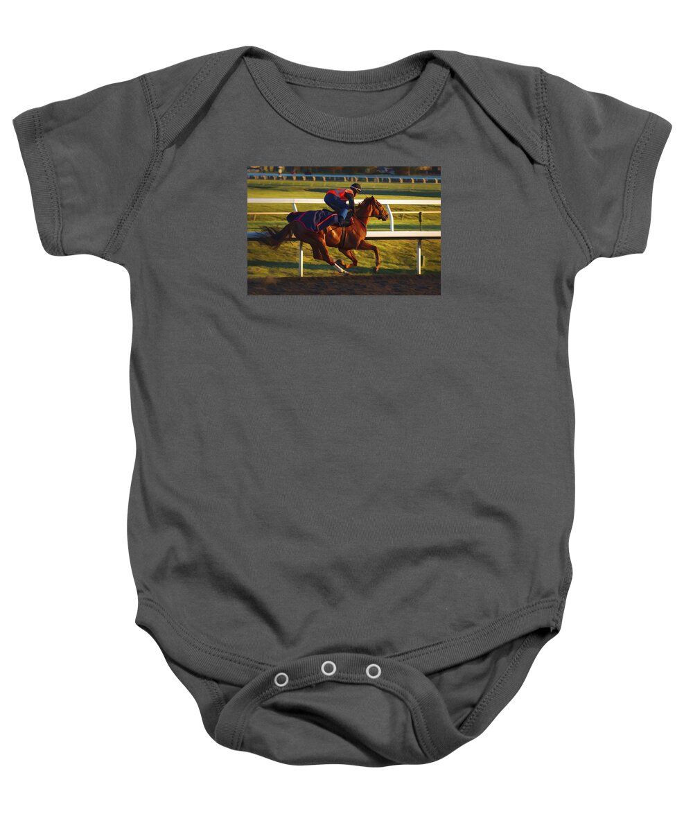 Action Baby Onesie featuring the photograph Morning Work Out by Jack R Perry