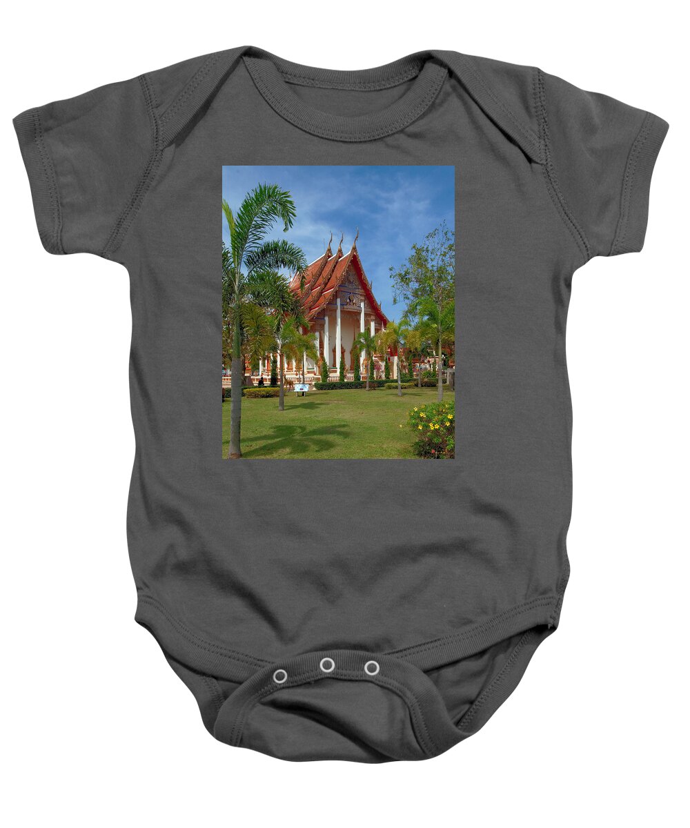 Scenic Baby Onesie featuring the photograph Wat Chalong Ubosot DTHP048 by Gerry Gantt