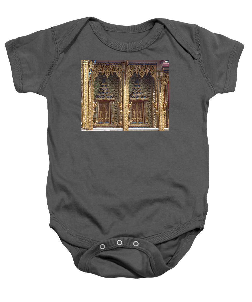 Temple Baby Onesie featuring the photograph Wat Thung Setthi Ubosot Window DTHB1550 by Gerry Gantt