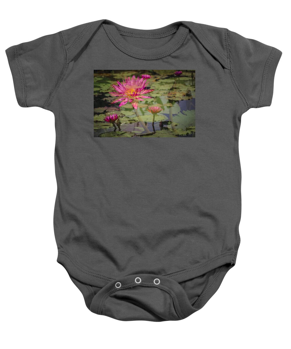 Beautiful Baby Onesie featuring the photograph Water Garden Dream by Penny Lisowski
