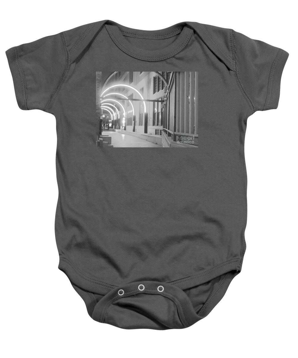 Dallas Scene Baby Onesie featuring the photograph West End Archway Dallas Texas by Pamela Smale Williams