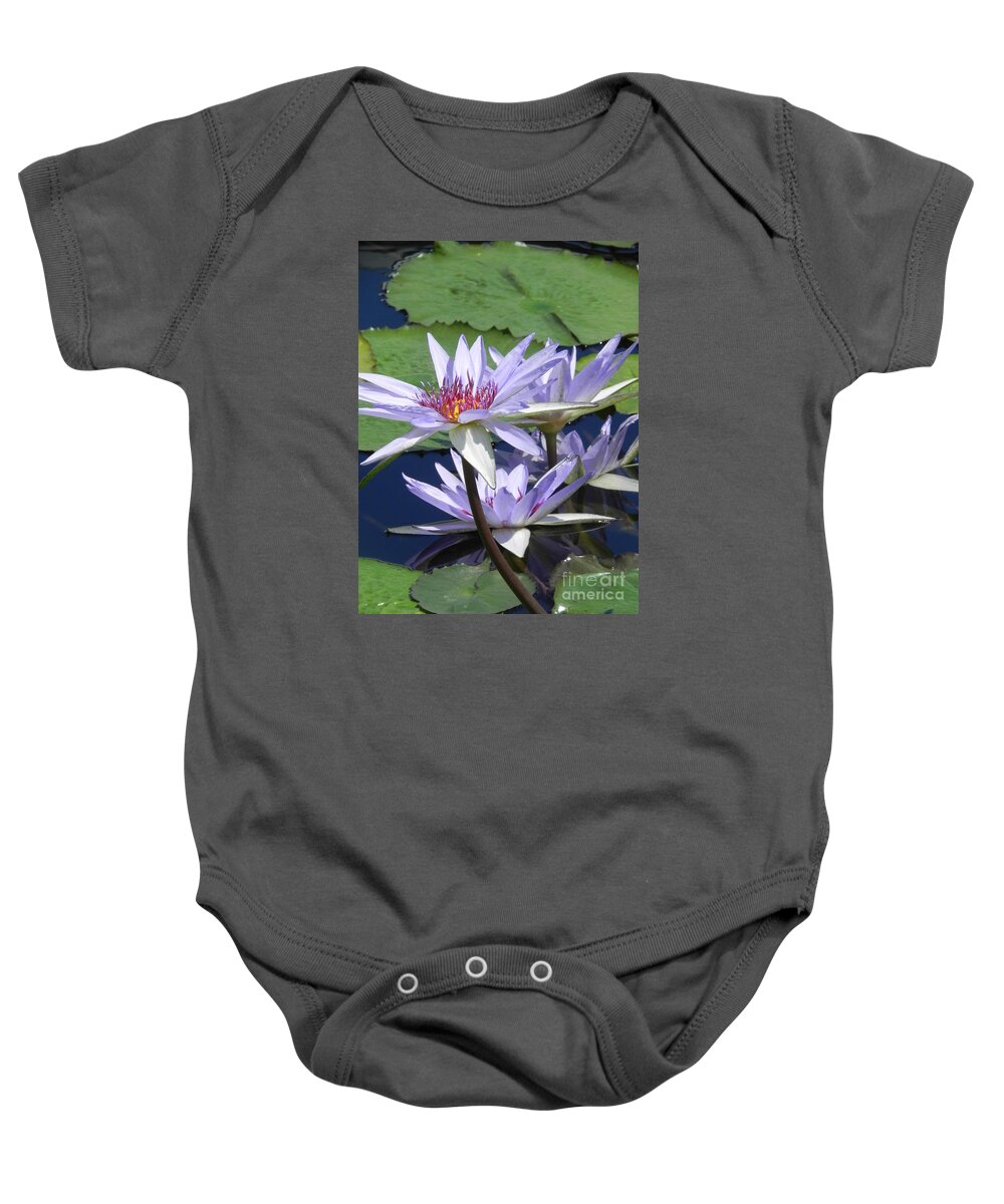 Photography Baby Onesie featuring the photograph White Waterlilies by Chrisann Ellis
