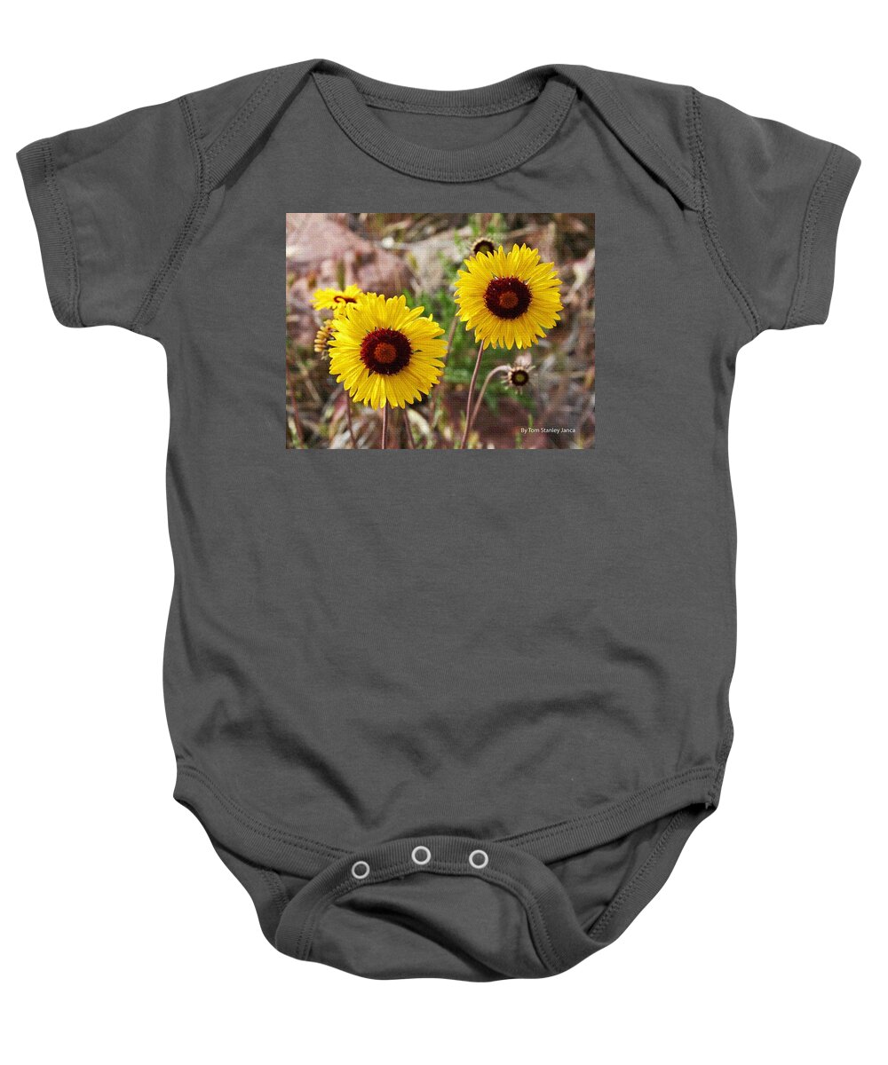 Wild Flowers Baby Onesie featuring the photograph Wild Flowers Above The Rim by Tom Janca