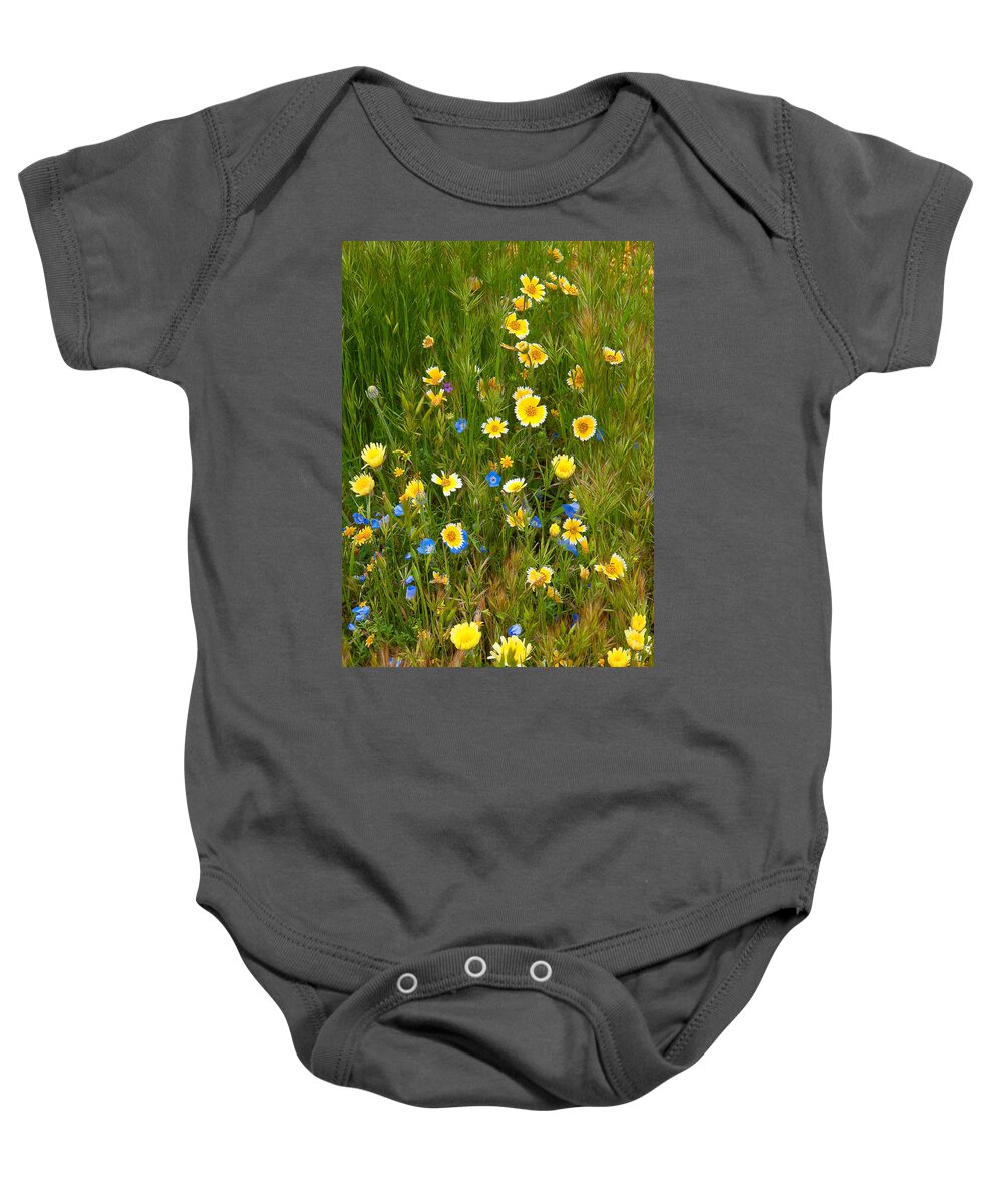 California Wildflowers Baby Onesie featuring the photograph Wildflower Salad - Spring in Central California by Ram Vasudev
