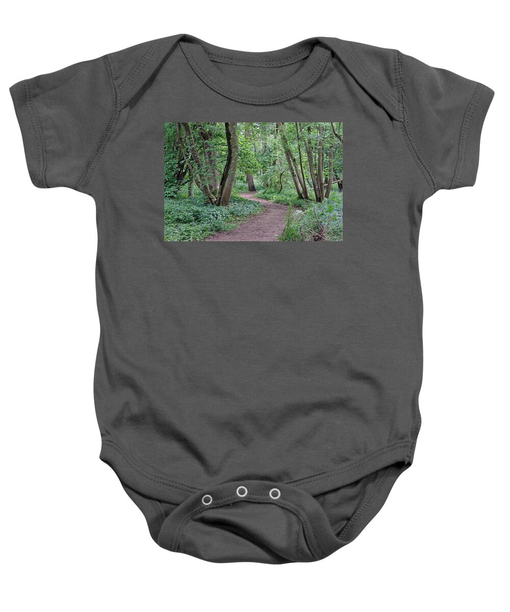 Woodland Path Baby Onesie featuring the photograph Woodland Path by Tony Murtagh