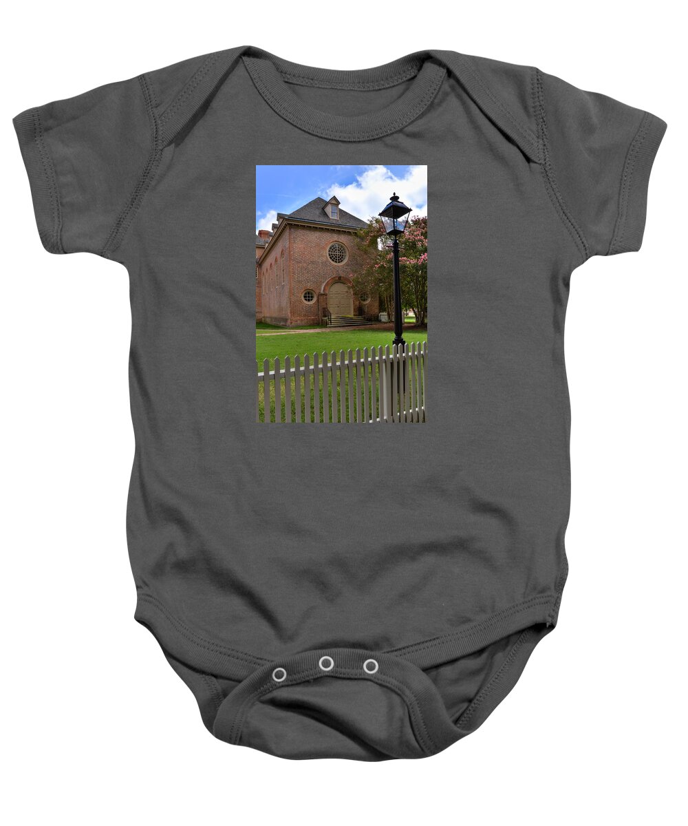 William & Mary Baby Onesie featuring the photograph Wren Chapel at William and Mary by Jerry Gammon