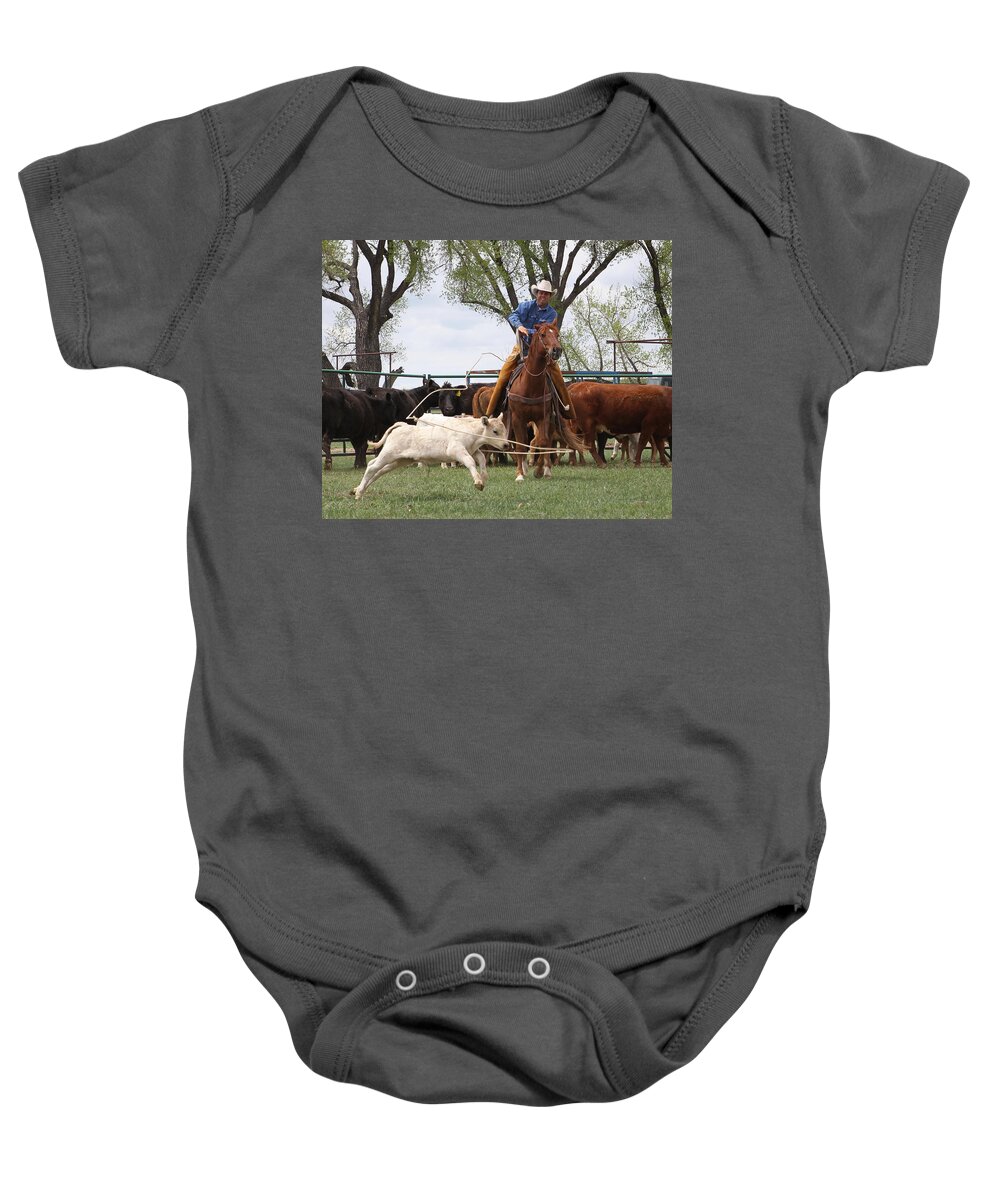 Wyoming 2014 Baby Onesie featuring the photograph Wyoming Branding by Diane Bohna