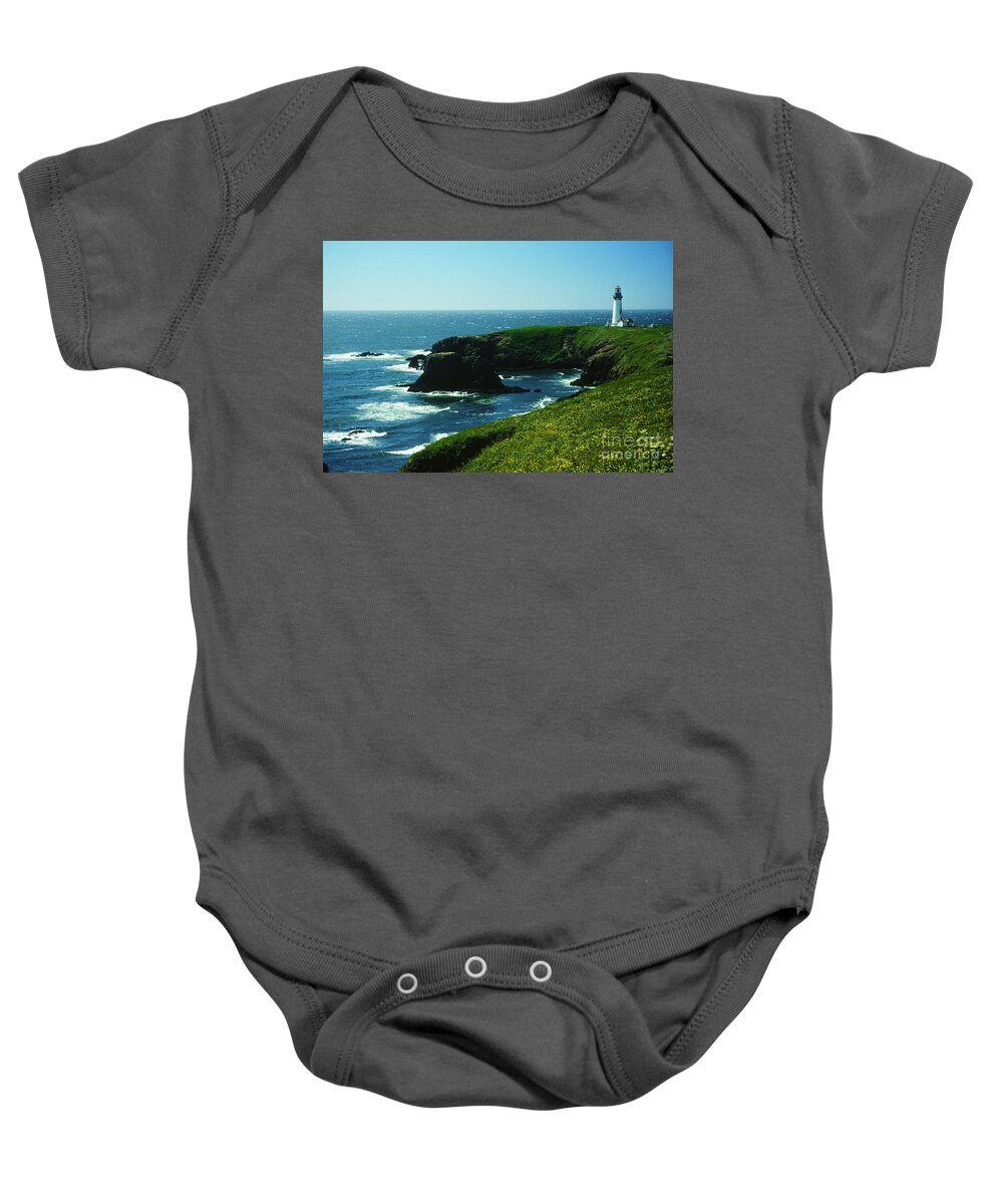 Oregon Baby Onesie featuring the photograph Yaquina Head Lighthouse by Bruce Roberts