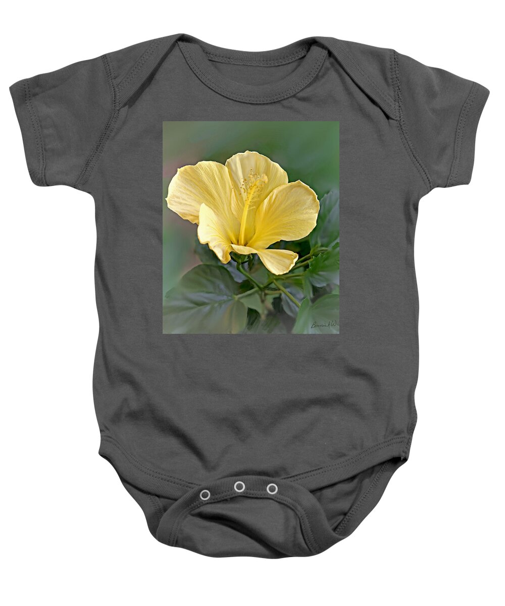 Hibiscus Baby Onesie featuring the photograph Yellow Hibiscus by Bonnie Willis