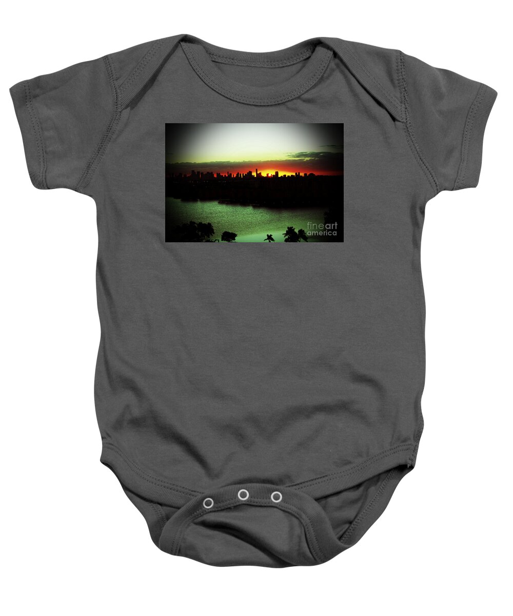 Sunrise Baby Onesie featuring the photograph Yellow Sun by Christiane Schulze Art And Photography