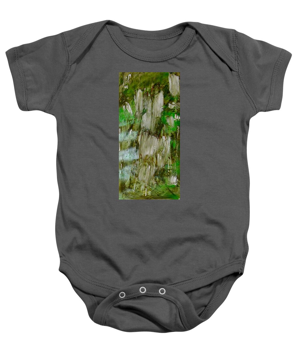 Acryl Painting Artwork Baby Onesie featuring the painting Y - grass by KUNST MIT HERZ Art with heart