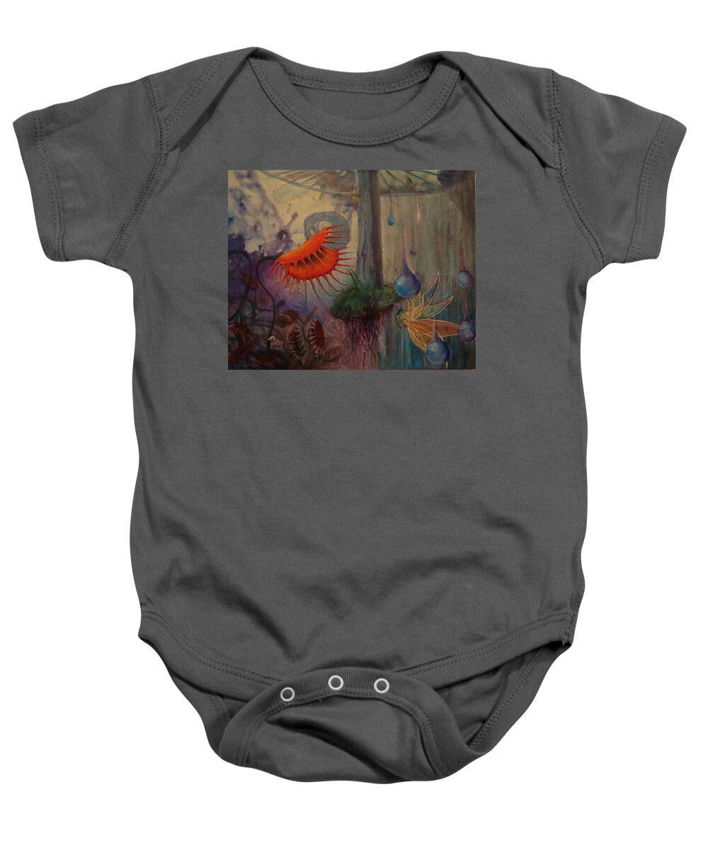 Flytraps Baby Onesie featuring the painting Birth by Mindy Huntress