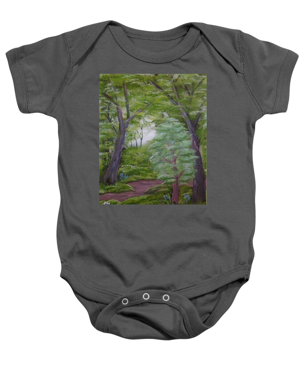 Landscape Baby Onesie featuring the painting Summer Morning by Charles and Melisa Morrison