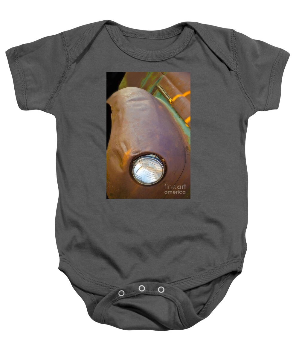 Automobile Baby Onesie featuring the photograph 1941 International Truck Fender by Donna Greene