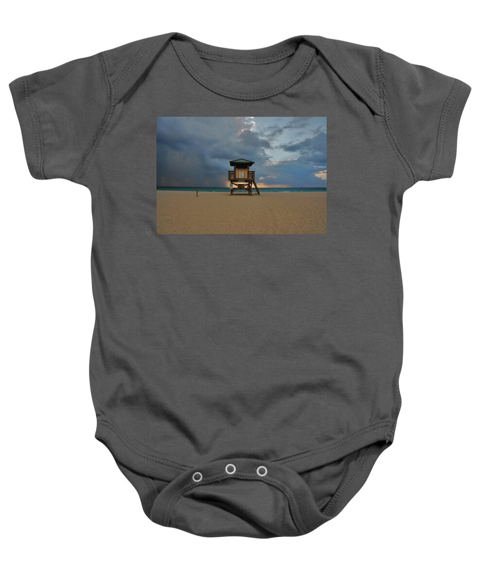 Storm Clouds Beach Baby Onesie featuring the photograph 26- Storm Front by Joseph Keane