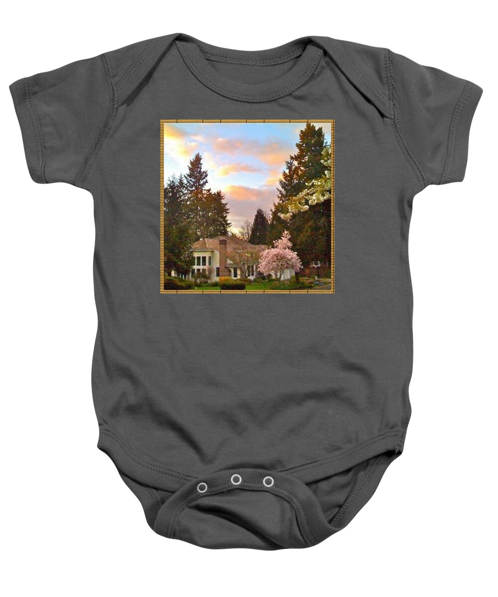 Sunsets Baby Onesie featuring the photograph A Spring Evening - Lake Oswego OR by Anna Porter