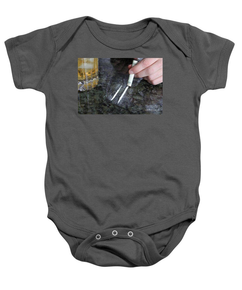 Beverage Baby Onesie featuring the photograph Alcohol And Cocaine by Photo Researchers