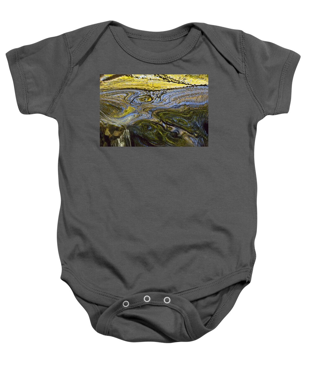 Hhh Baby Onesie featuring the photograph Autumn Patterns In Small Waterfall by Colin Monteath