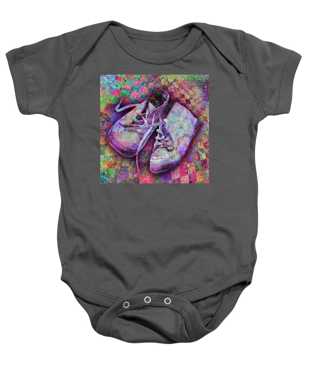 Quilt Baby Onesie featuring the digital art Baby Shoes by Barbara Berney