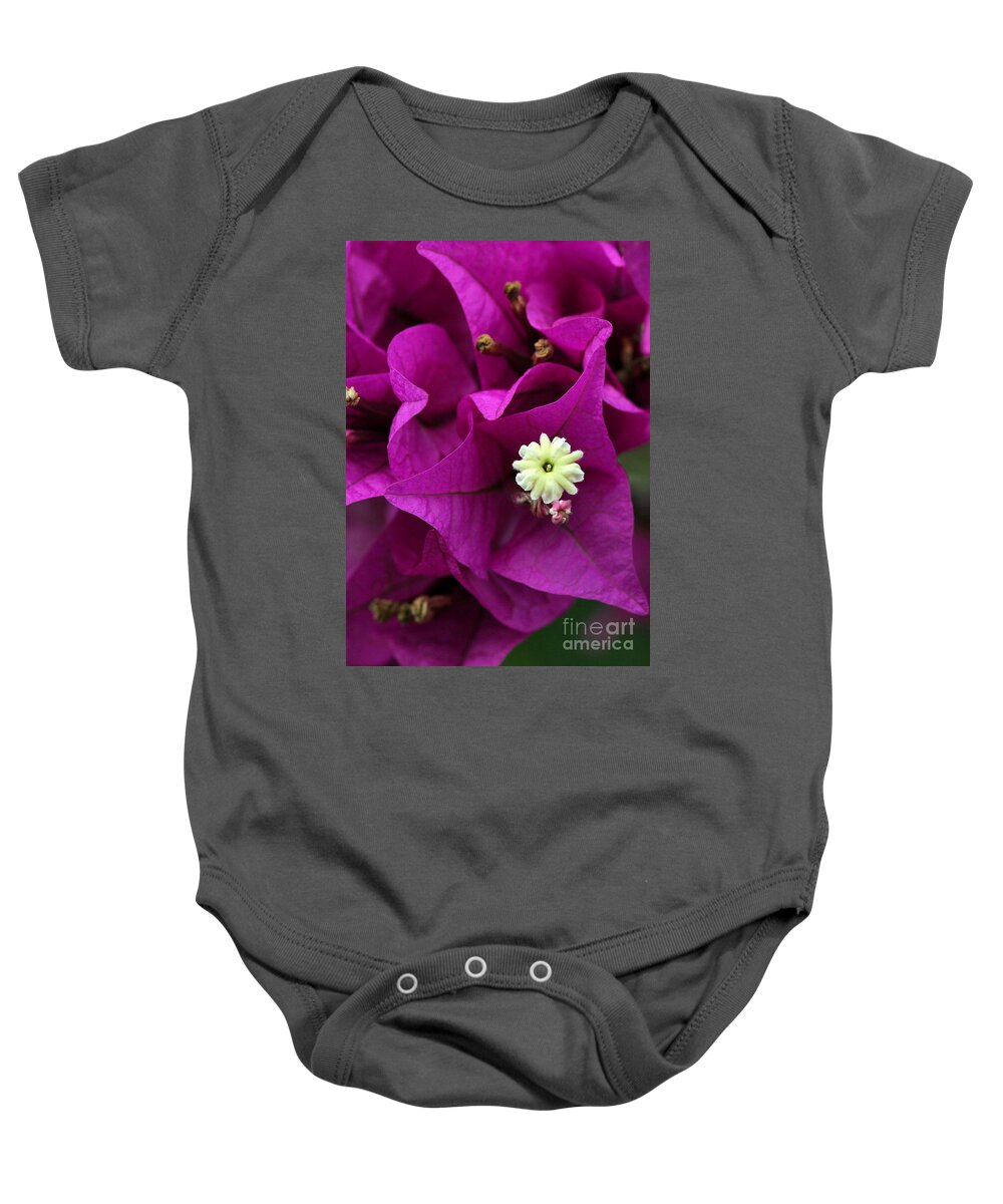 Flowers & Plants Baby Onesie featuring the photograph Bouganvillea Macro by Sabrina L Ryan