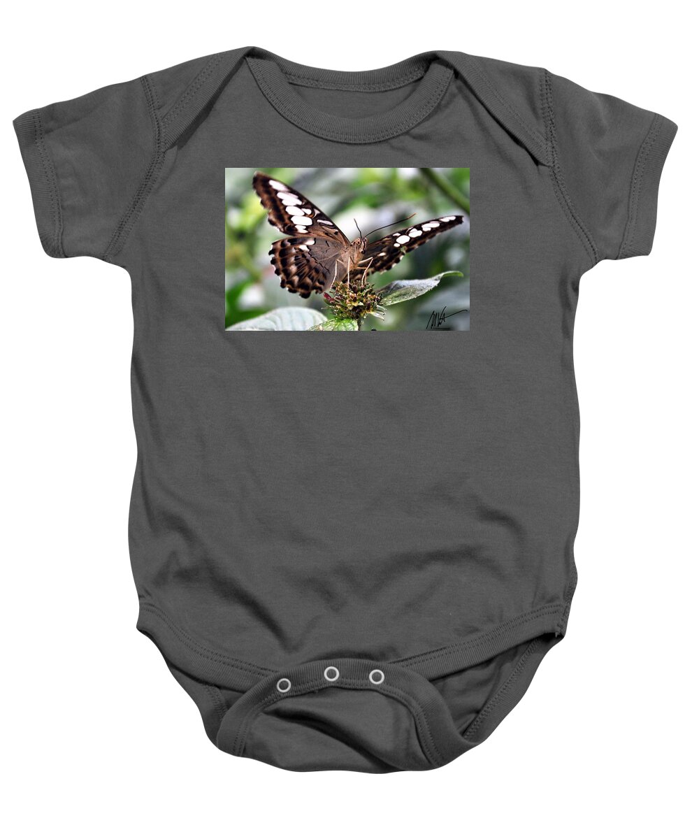  Baby Onesie featuring the photograph Brown Butterfly by Mark Valentine