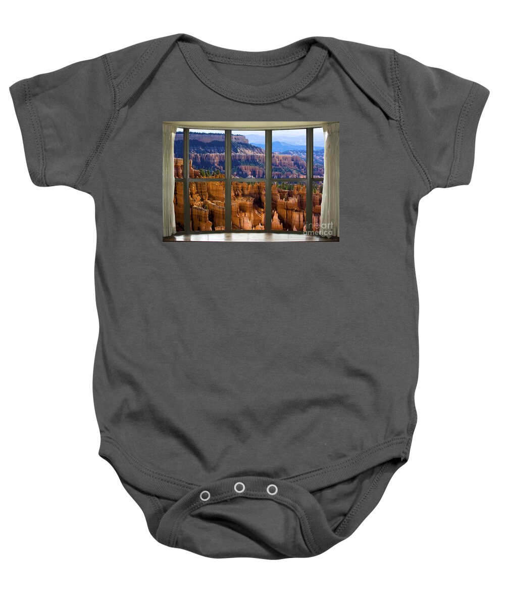 'window Canvas Wraps' Baby Onesie featuring the photograph Bryce Canyon Bay Window View by James BO Insogna