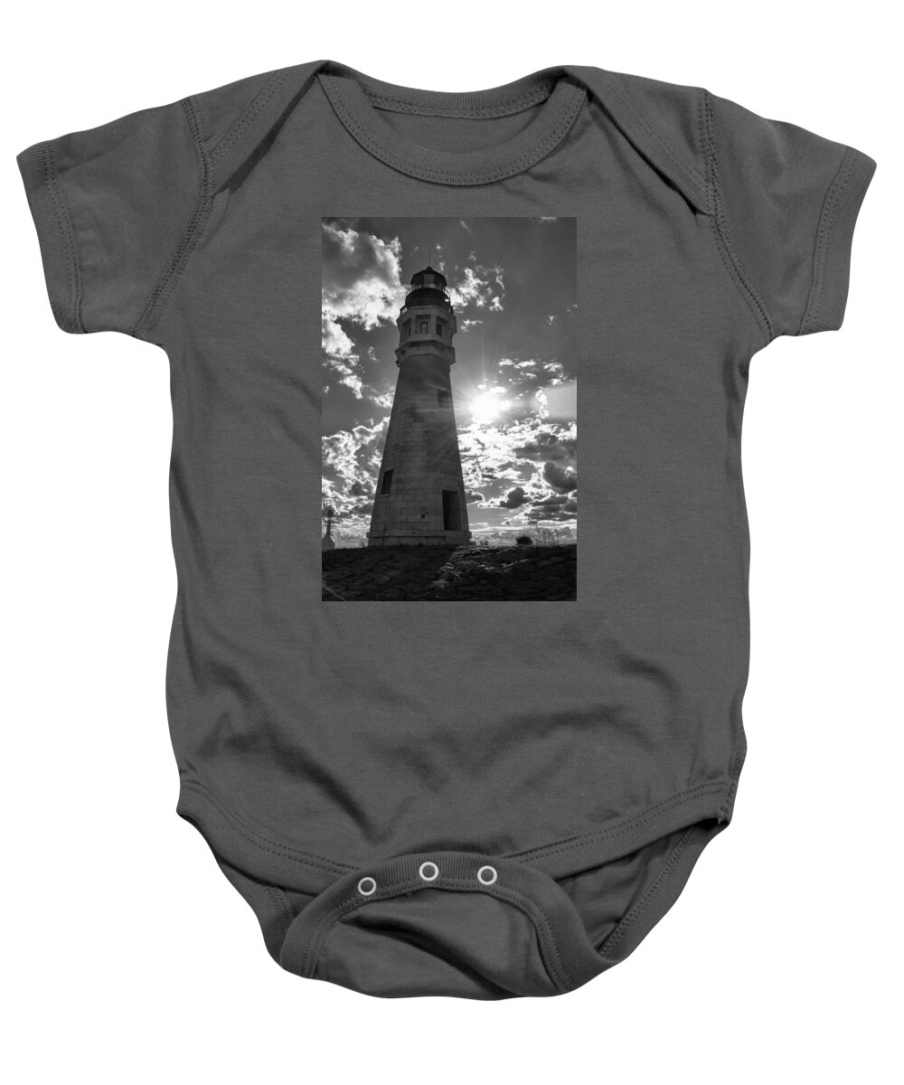 Buffalo Baby Onesie featuring the photograph Buffalo Lighthouse 16717b by Guy Whiteley