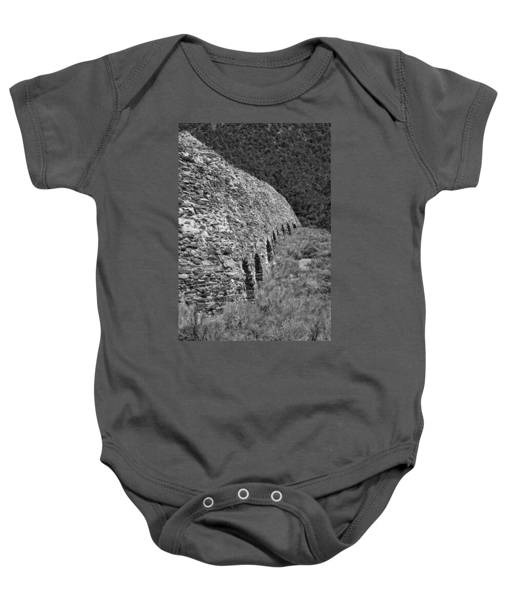 Charcoal Baby Onesie featuring the photograph Charcoal Kilns by Betty Depee