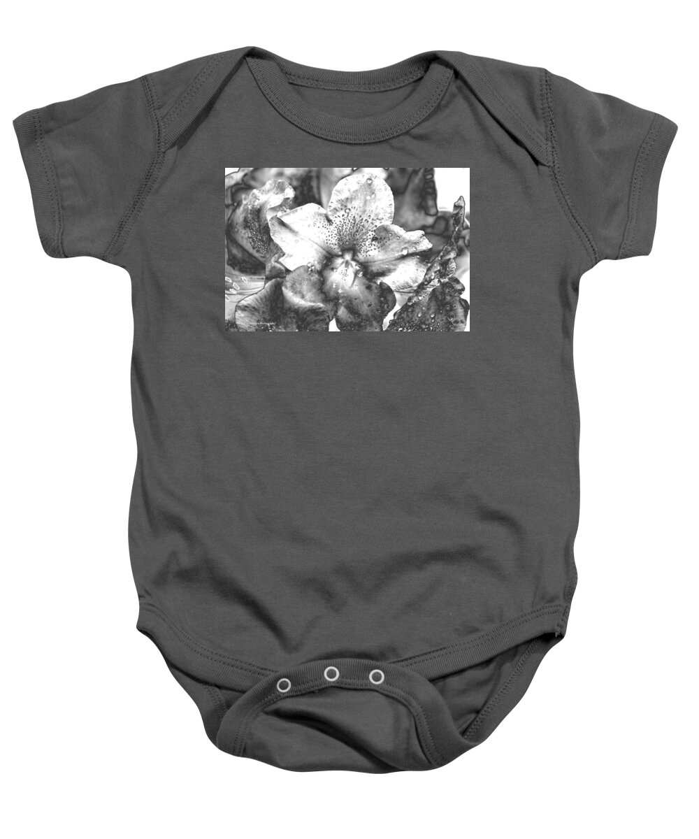 Flower Baby Onesie featuring the photograph Chrome Flower by Michael Merry