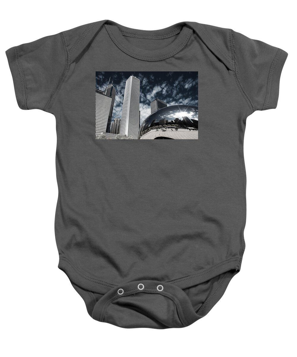 City Baby Onesie featuring the photograph City Reflection by Milena Ilieva