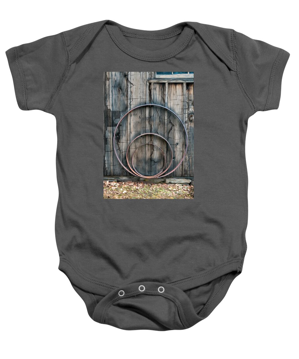 Country Baby Onesie featuring the photograph Country Rings by Susan Candelario