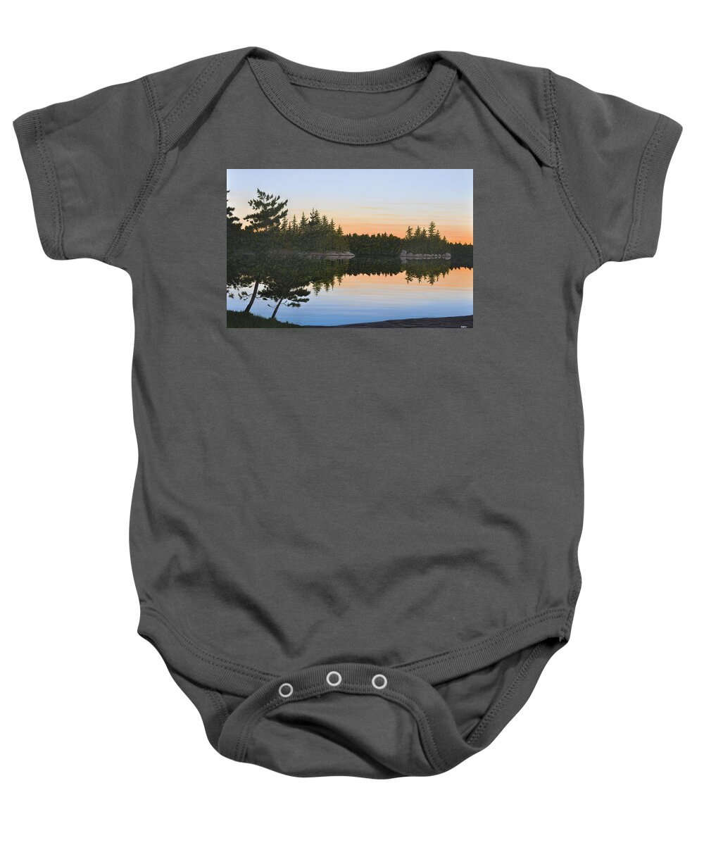 Landscape Baby Onesie featuring the painting Dawns Early Light by Kenneth M Kirsch