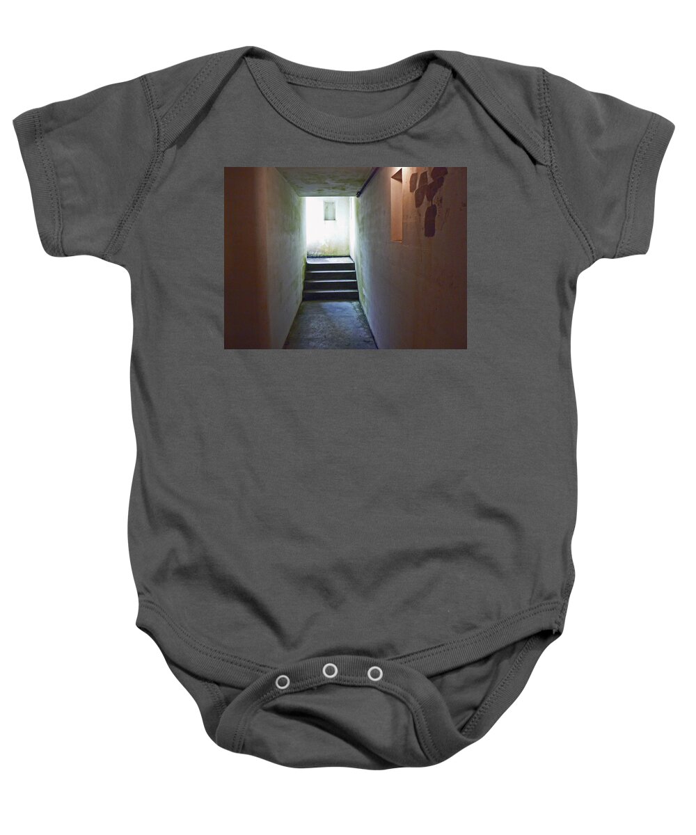 Hallway Baby Onesie featuring the photograph Directional Choices by Pamela Patch