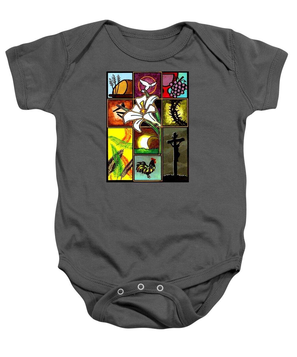 Loaf Baby Onesie featuring the painting Easter Sunday by Jim Harris