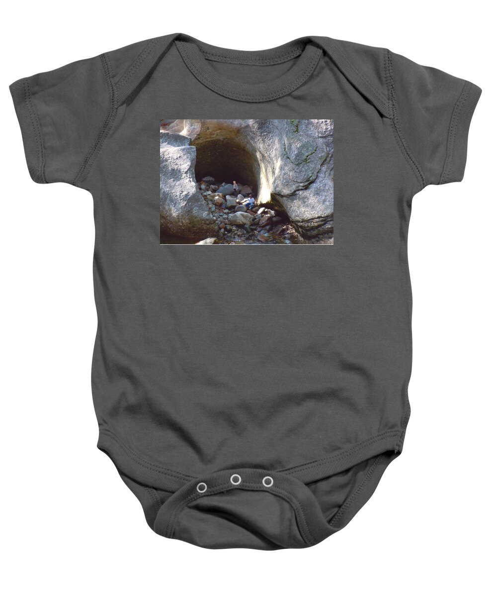 Rocks Baby Onesie featuring the digital art Family Outing in the Cave by Nancy Griswold
