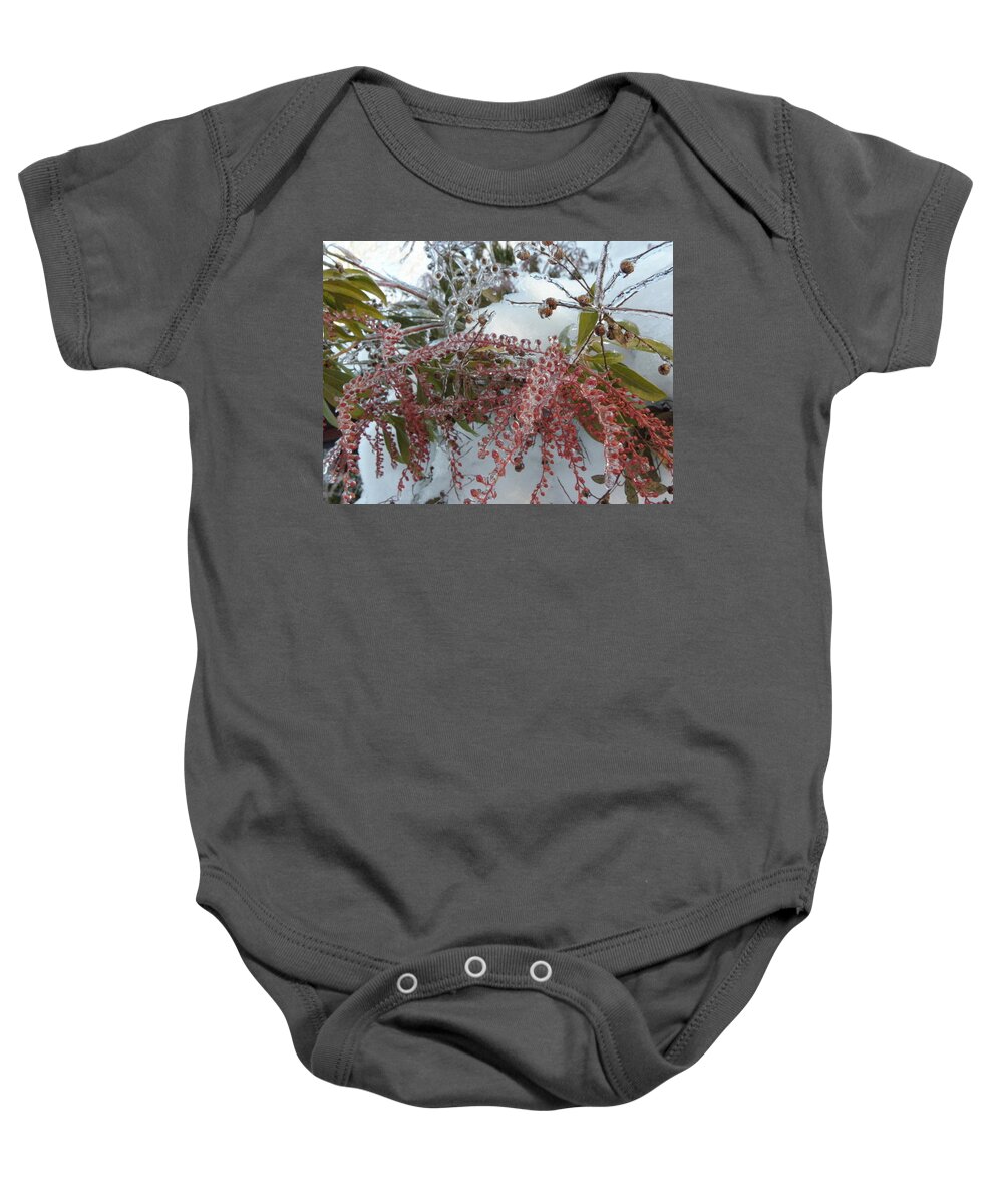 Ice Baby Onesie featuring the photograph Frozen In Time by Kim Galluzzo