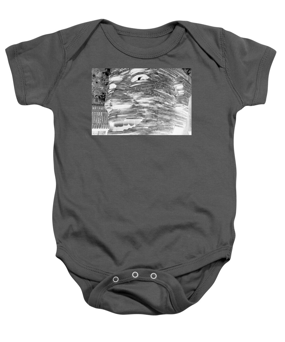Architecture Baby Onesie featuring the photograph GENTLE GIANT in NEGATIVE BLACK AND WHITE by Rob Hans