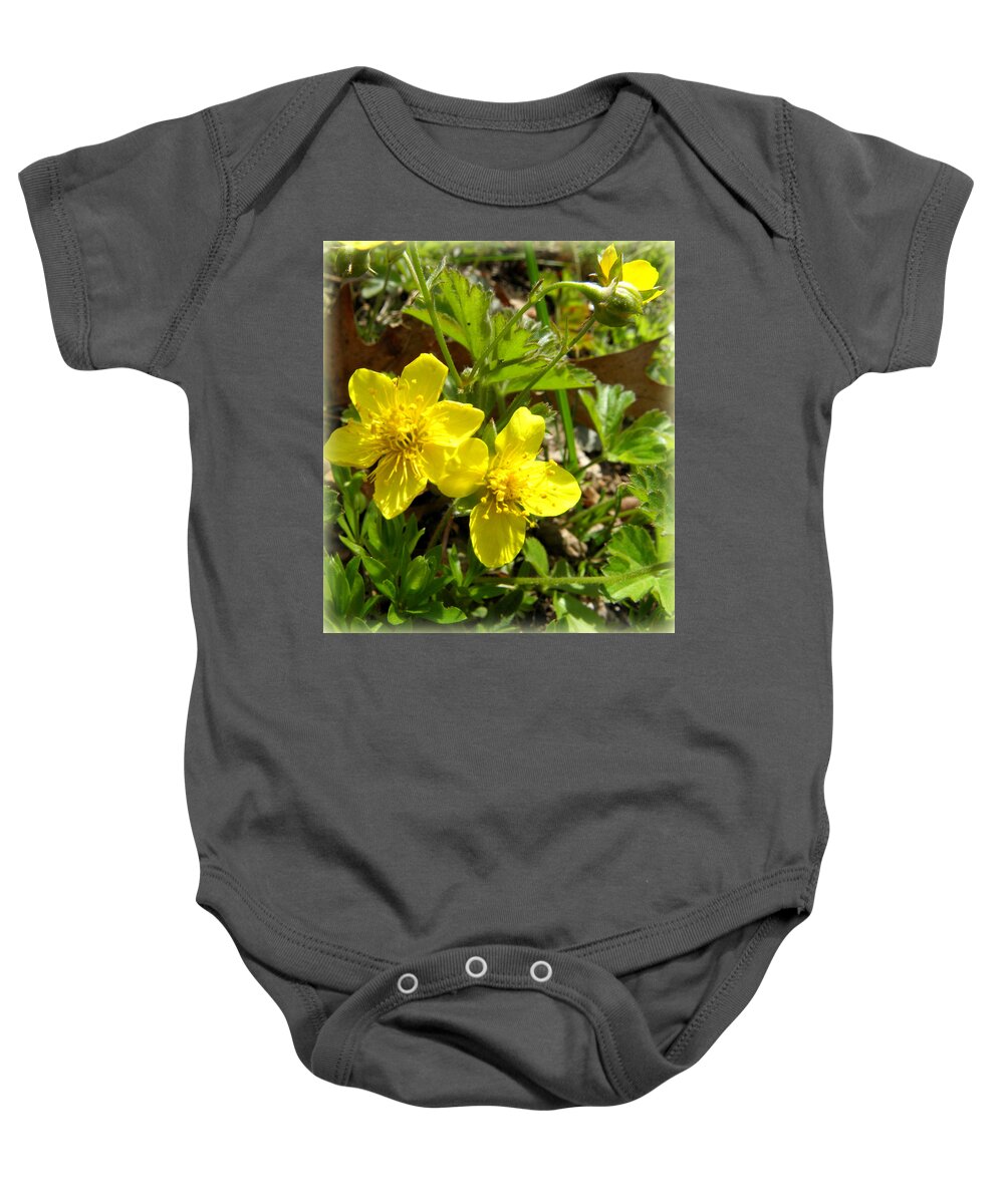 Flowers Baby Onesie featuring the photograph Glowing Buttercups by Kim Galluzzo