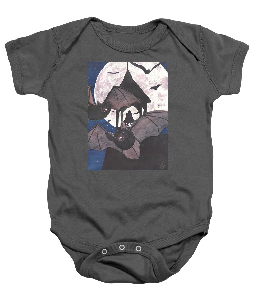 Bat Baby Onesie featuring the painting Got Bats by Catherine G McElroy