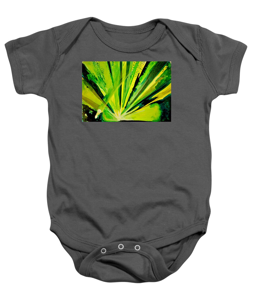Umphrey's Mcgee Baby Onesie featuring the painting Green of UM by Patricia Arroyo